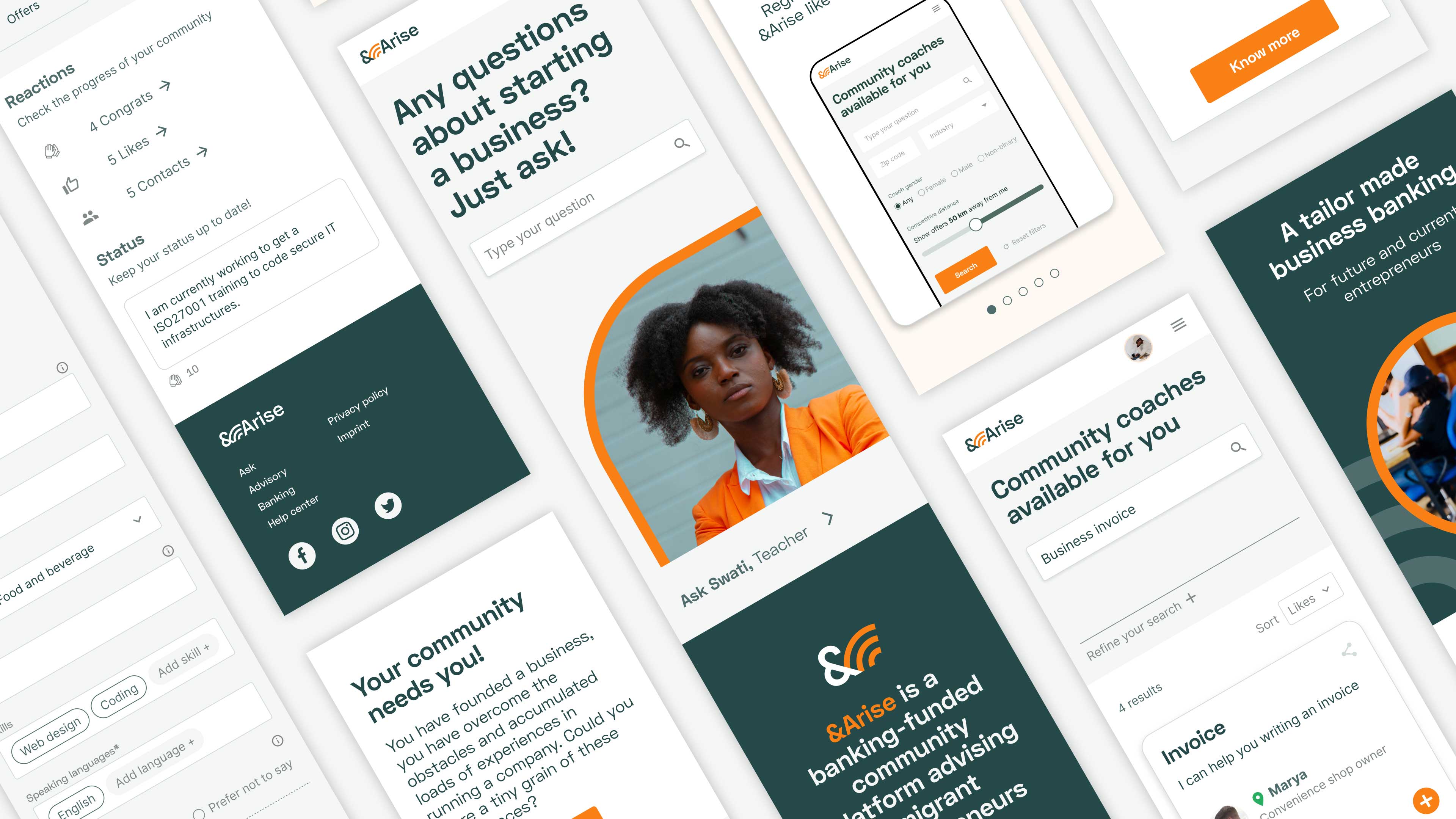 &arise banking app, ux/ui design, figma, wireframe