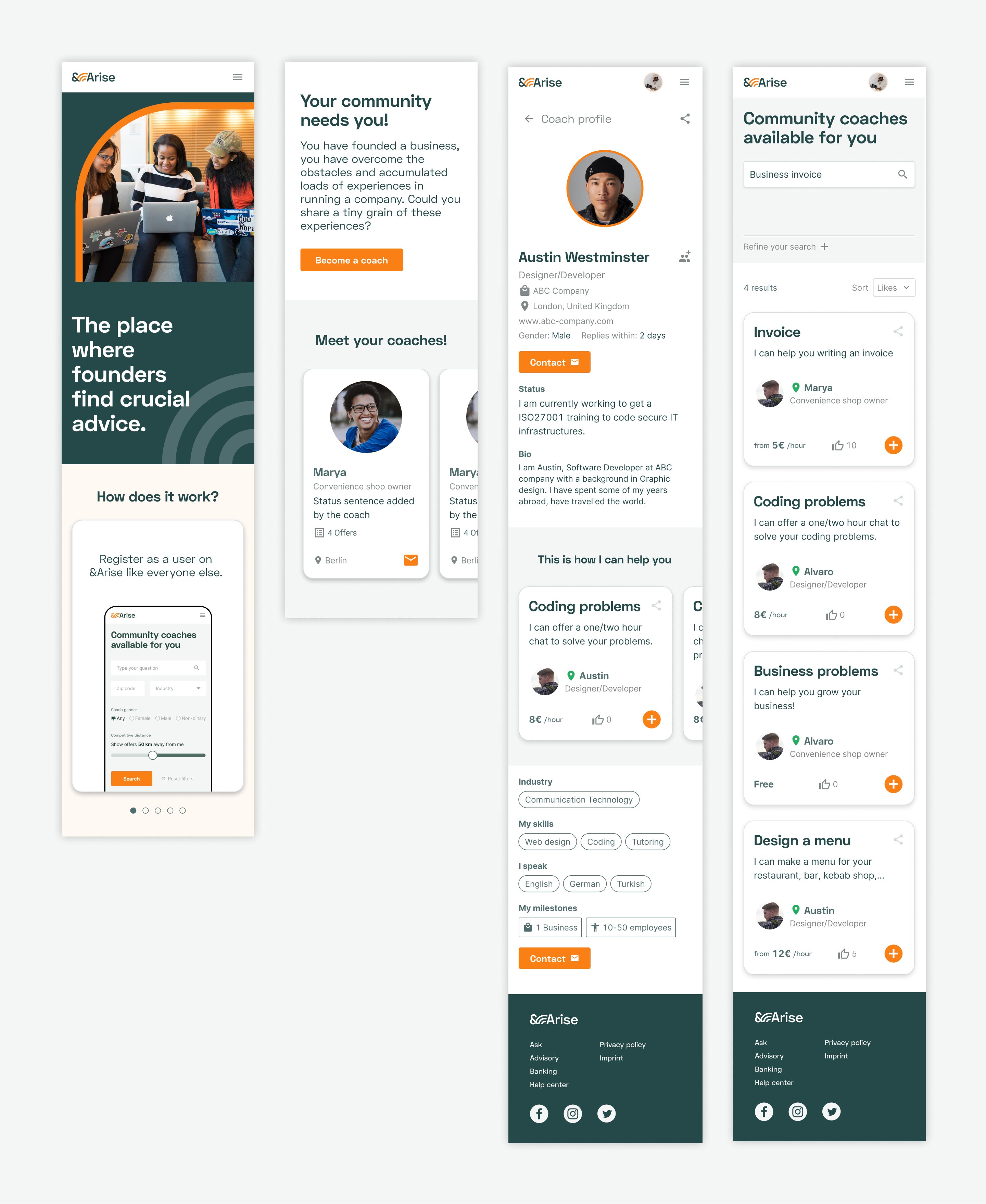 &arise ask and job offers section, ux ui design, figma