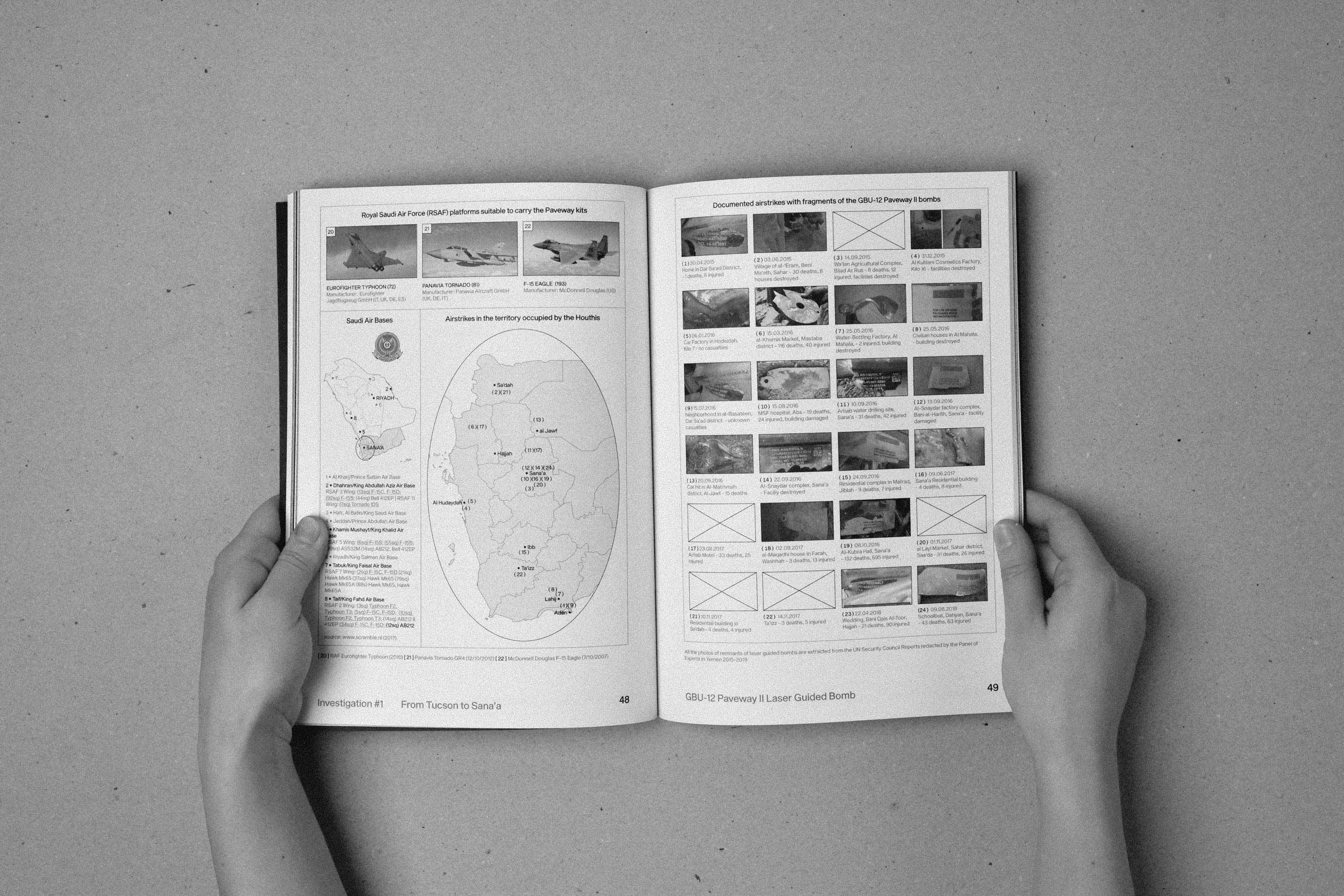 thesis graphic design editorial weapons cinzia bongino bw pages font