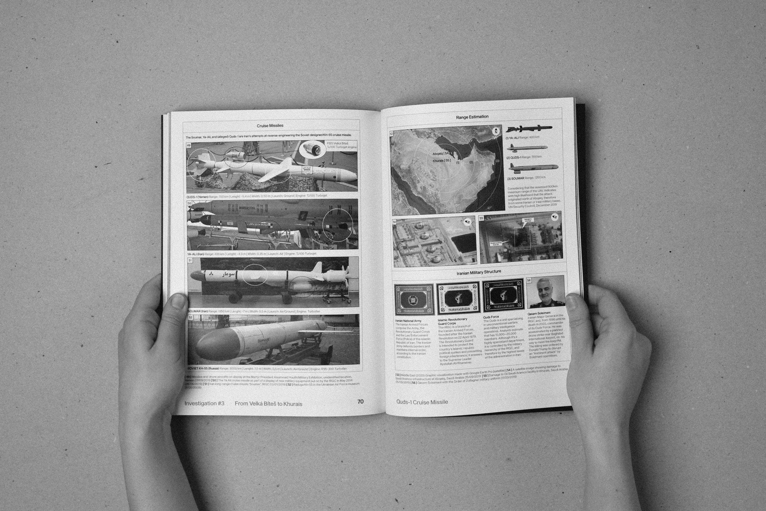 thesis graphic design editorial weapons cinzia bongino bw pages font