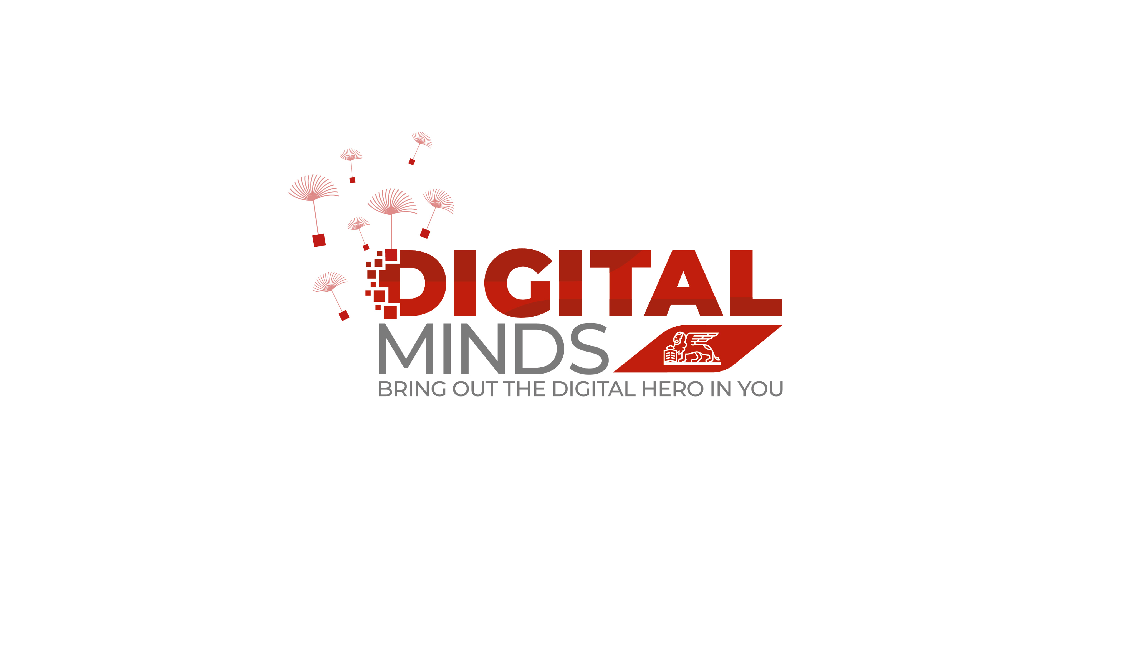 Digital Minds logo composed by dandelion seeds