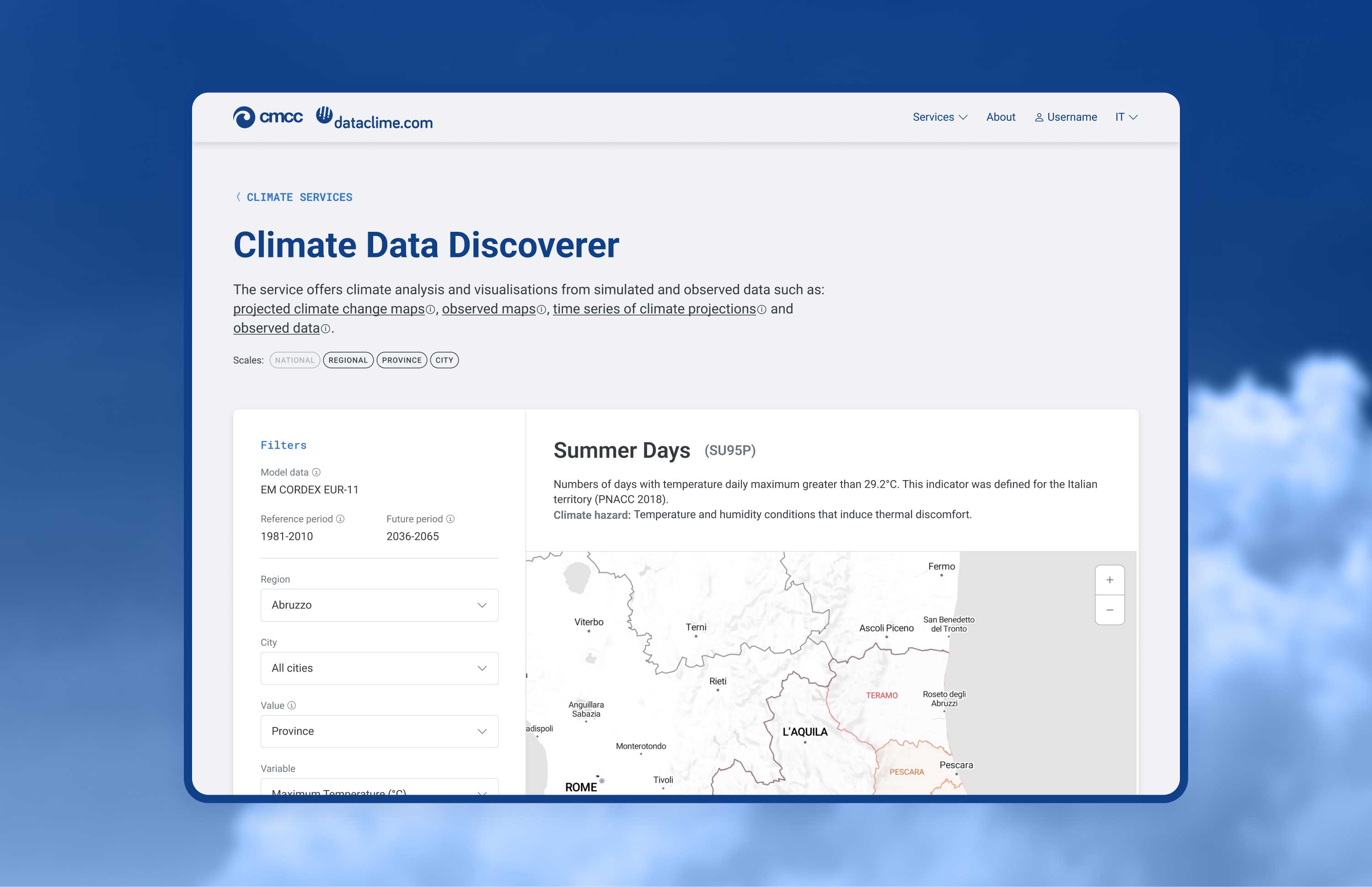 Climate data discoverer