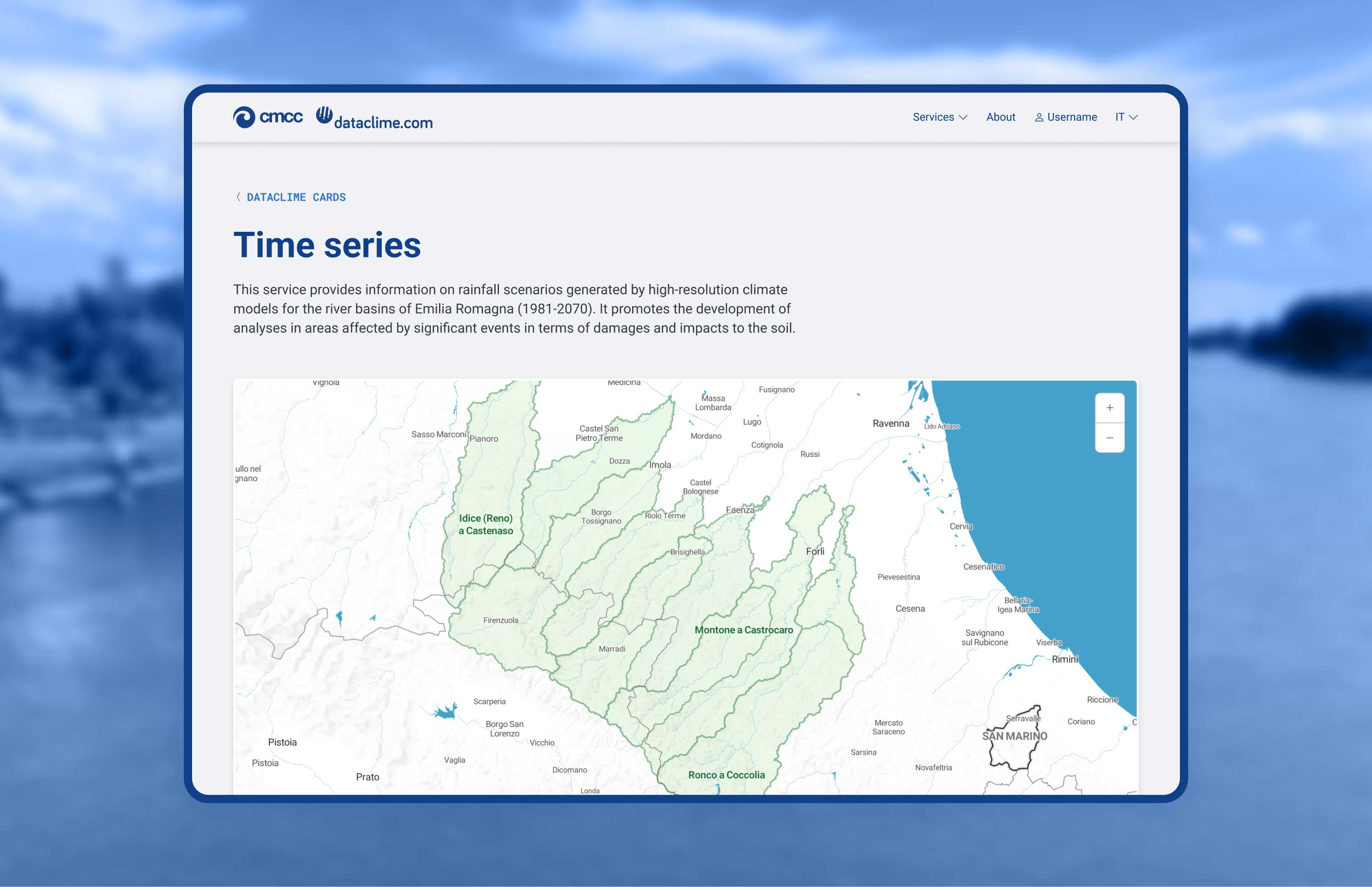 Emilia Romagna basins time series