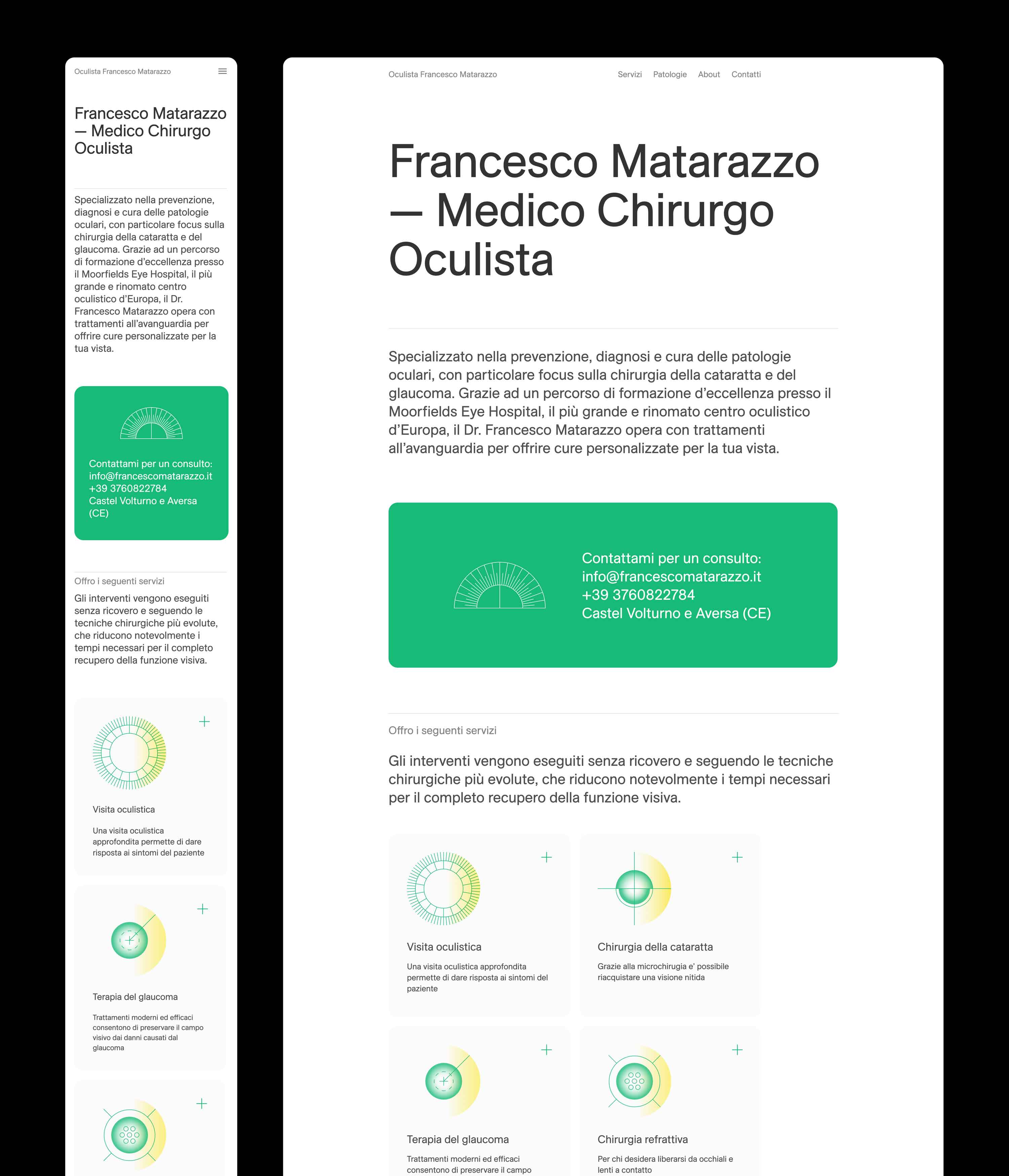 identity, logo, and bespoke illustration for an eyedoctor in Naples