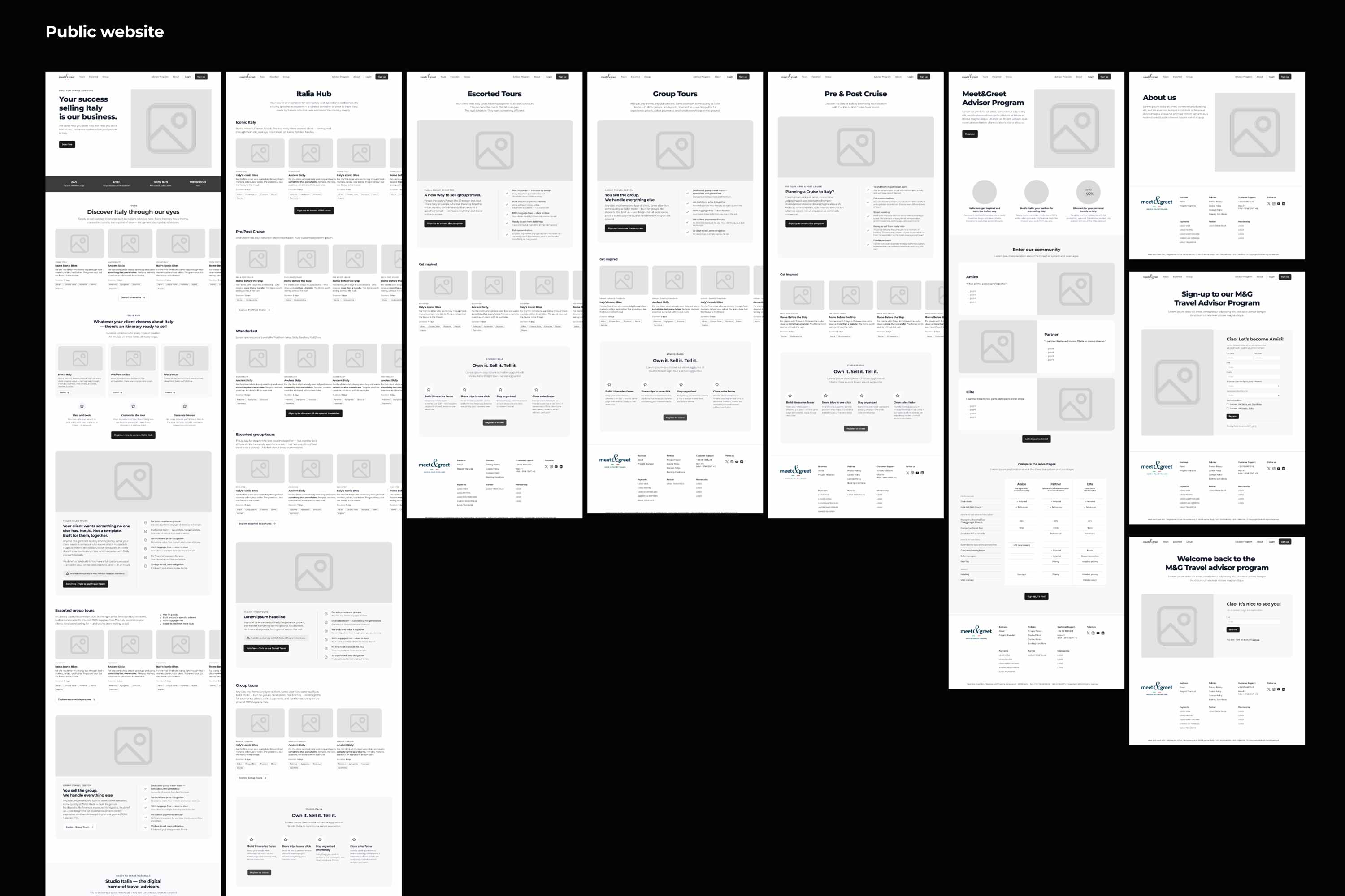 meet & greet wireframe