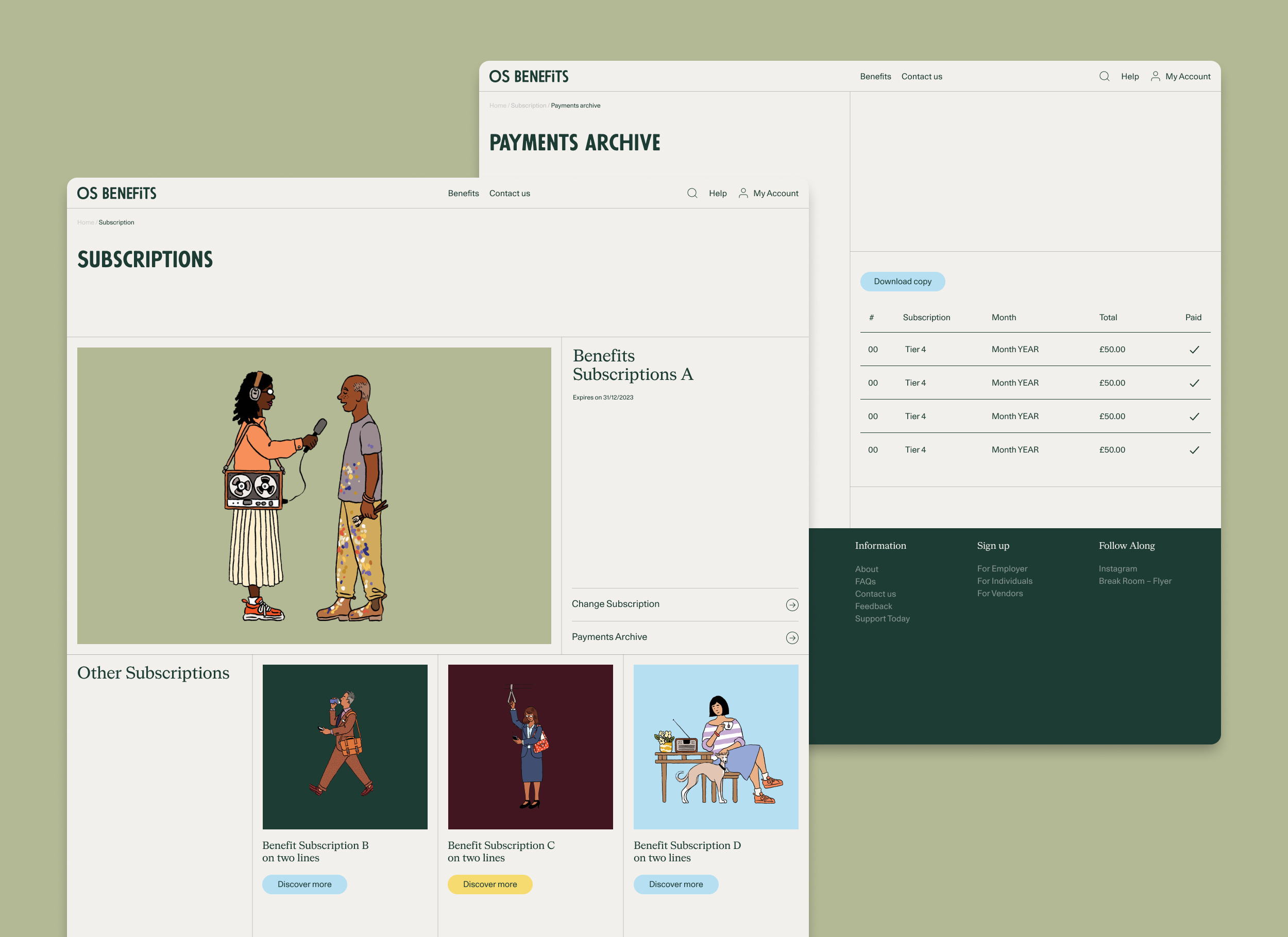 ux/ui design for the OS Benefits platform