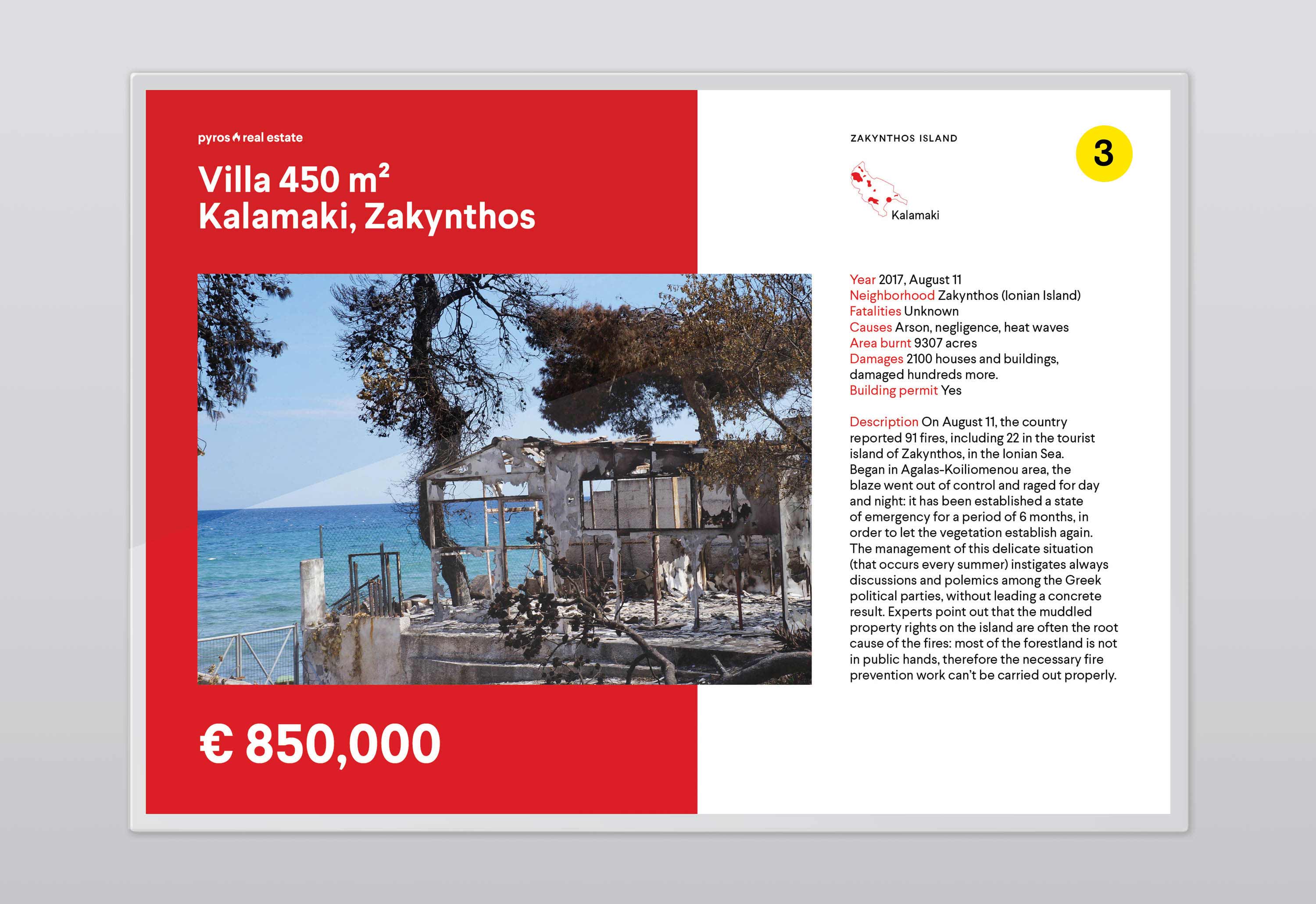 pyros-real-estate-agency-information-design-exhibition-installation-flyer-fictional-wildfire-greece