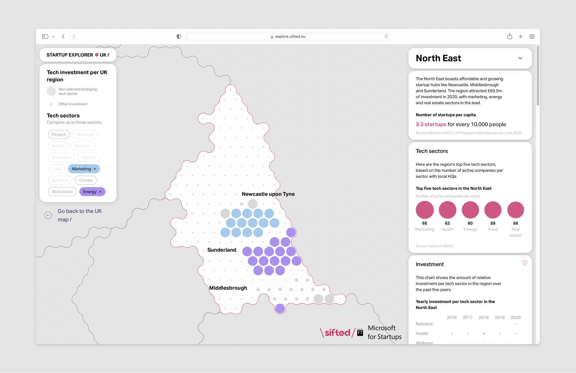 sifted startup map UK interactive website