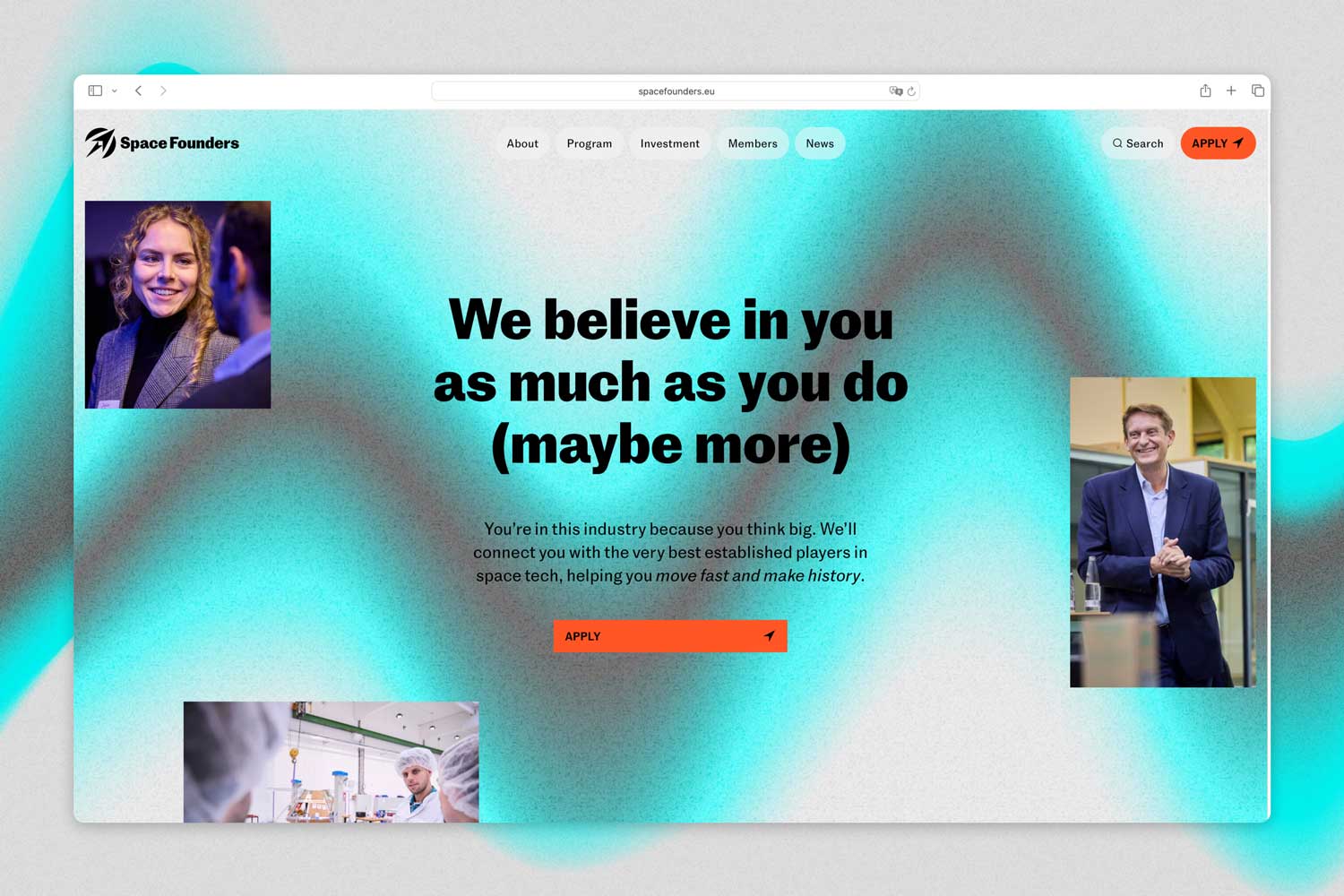 Web design for Space Founders