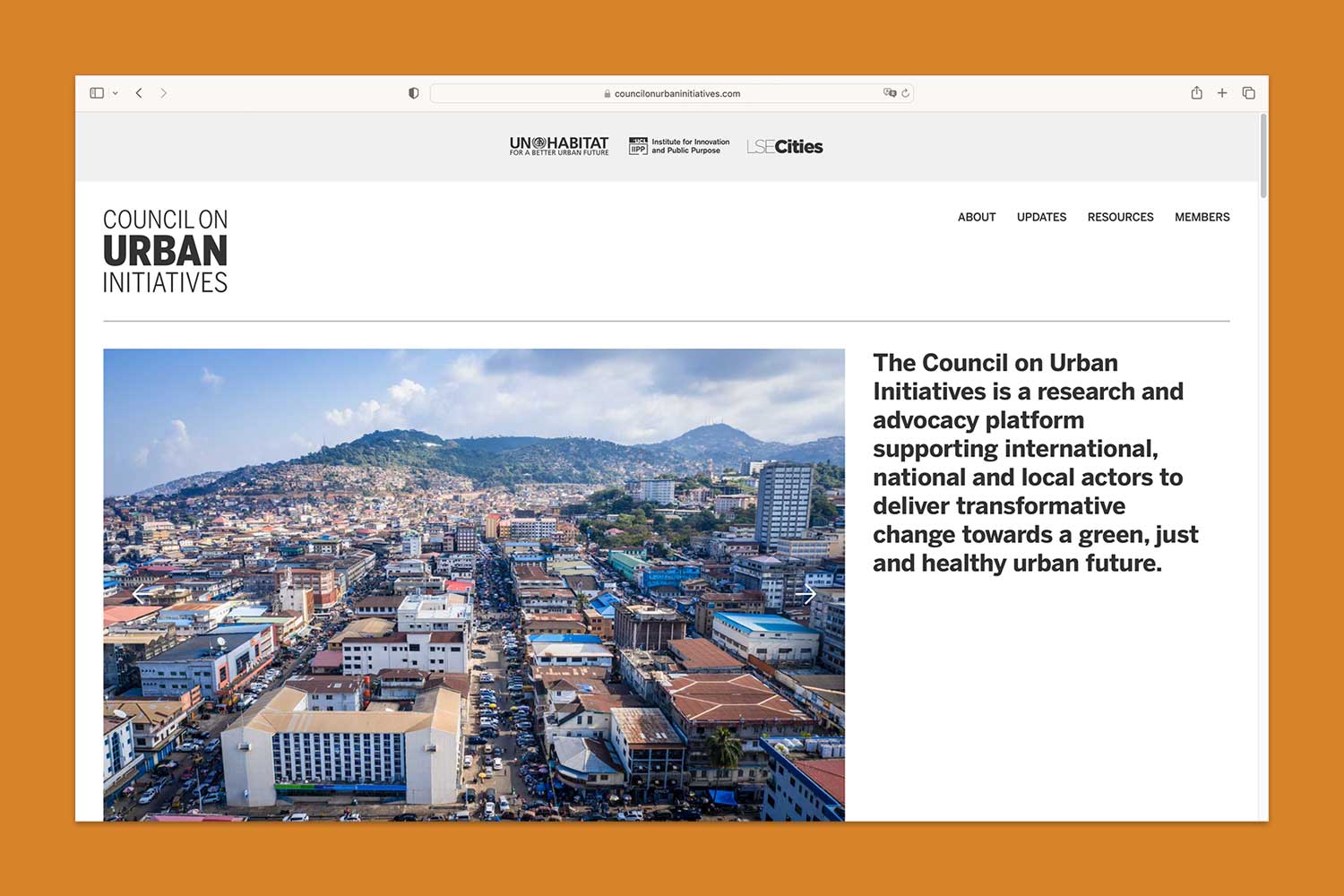 Website for the Council of Urban Initiatives