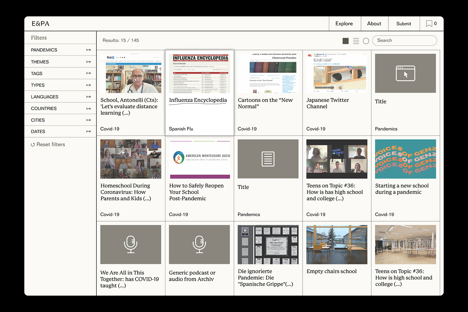 ISCHE Education and Pandemics Web Archive