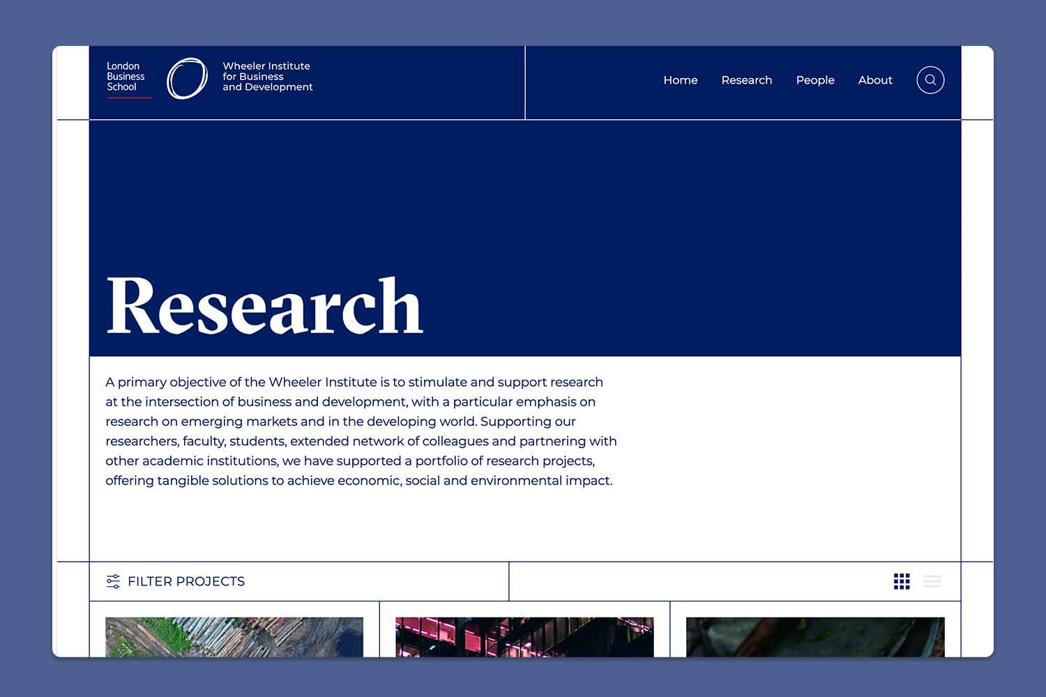 identity and web design for a repository of academic projects