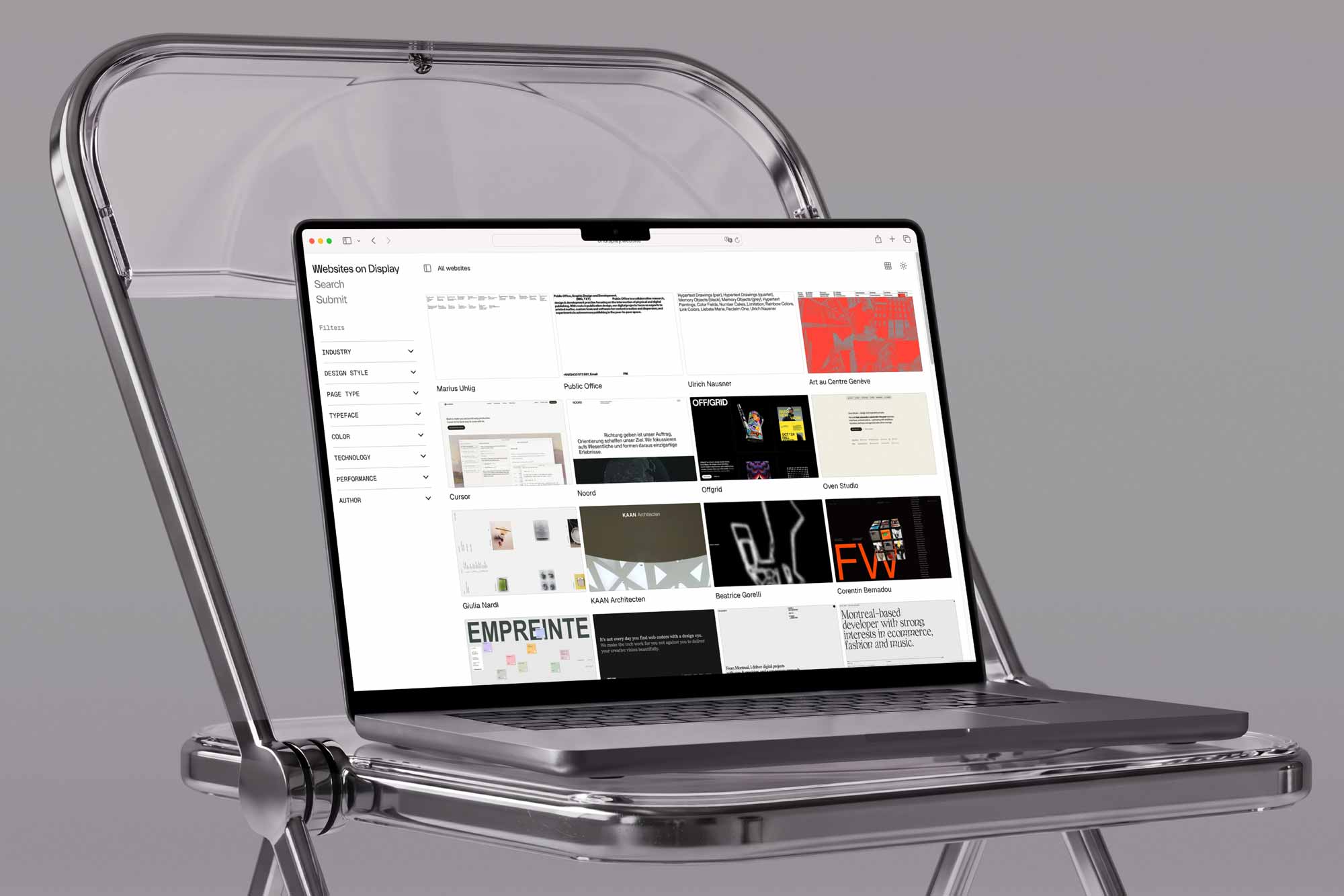 ux/ui design for a web gallery