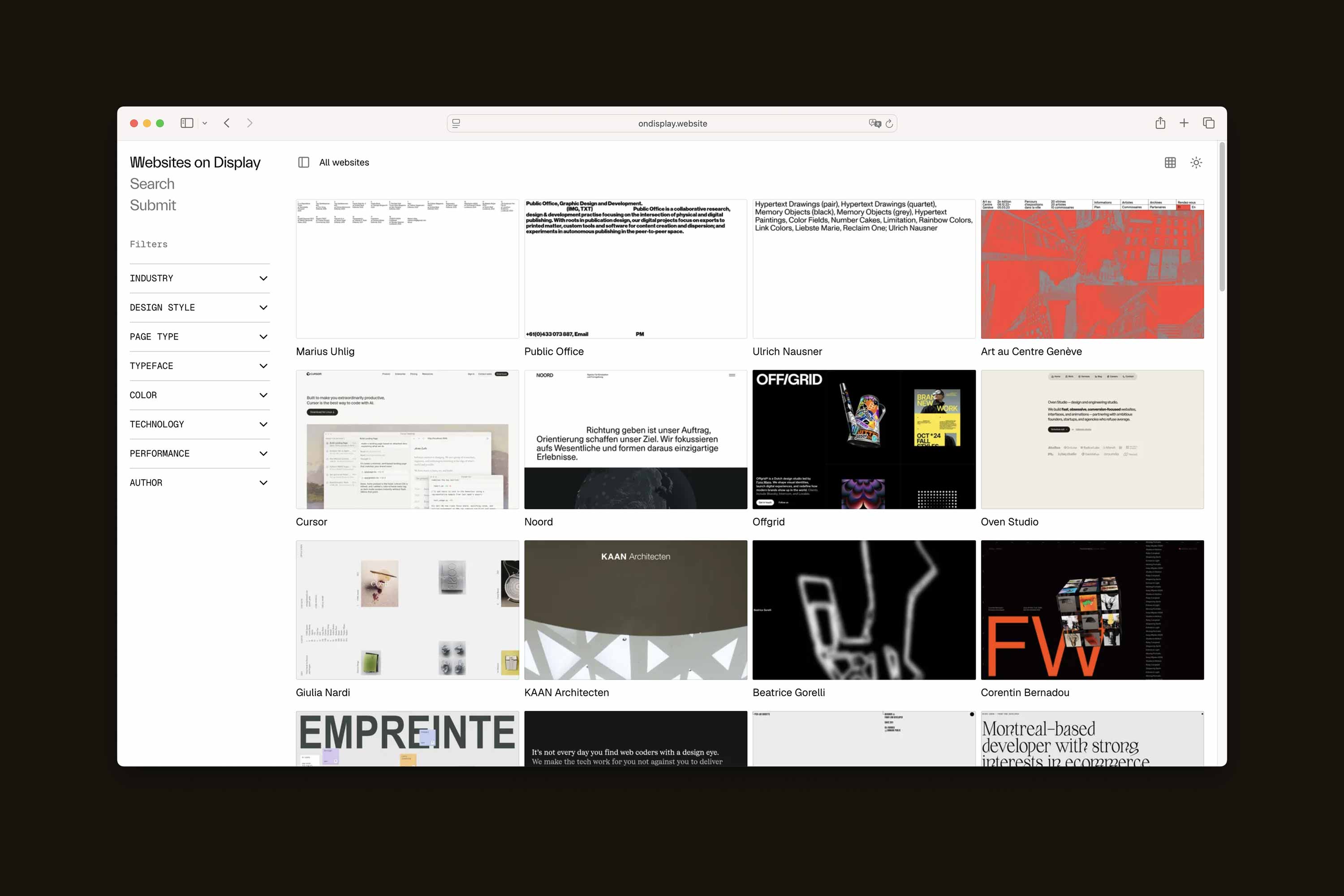 Homepage design